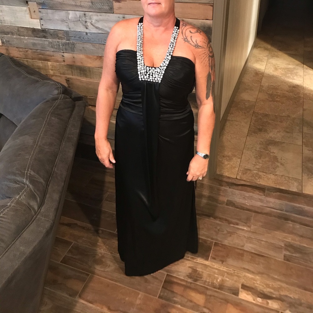Black full length formal with jewel detail